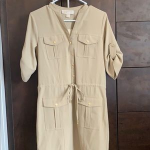 Michael Kors Safari Shirt Tan Dress XS